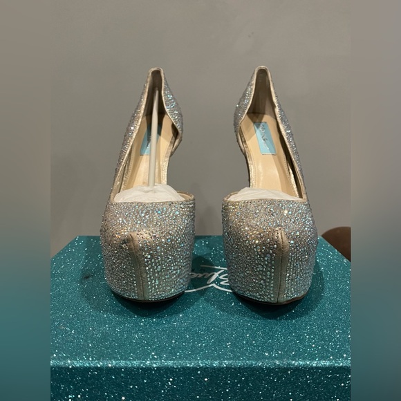 NEW IN BOX BLUE BY BETSEY JOHNSON RHINESTONE HEELS - Picture 7 of 13